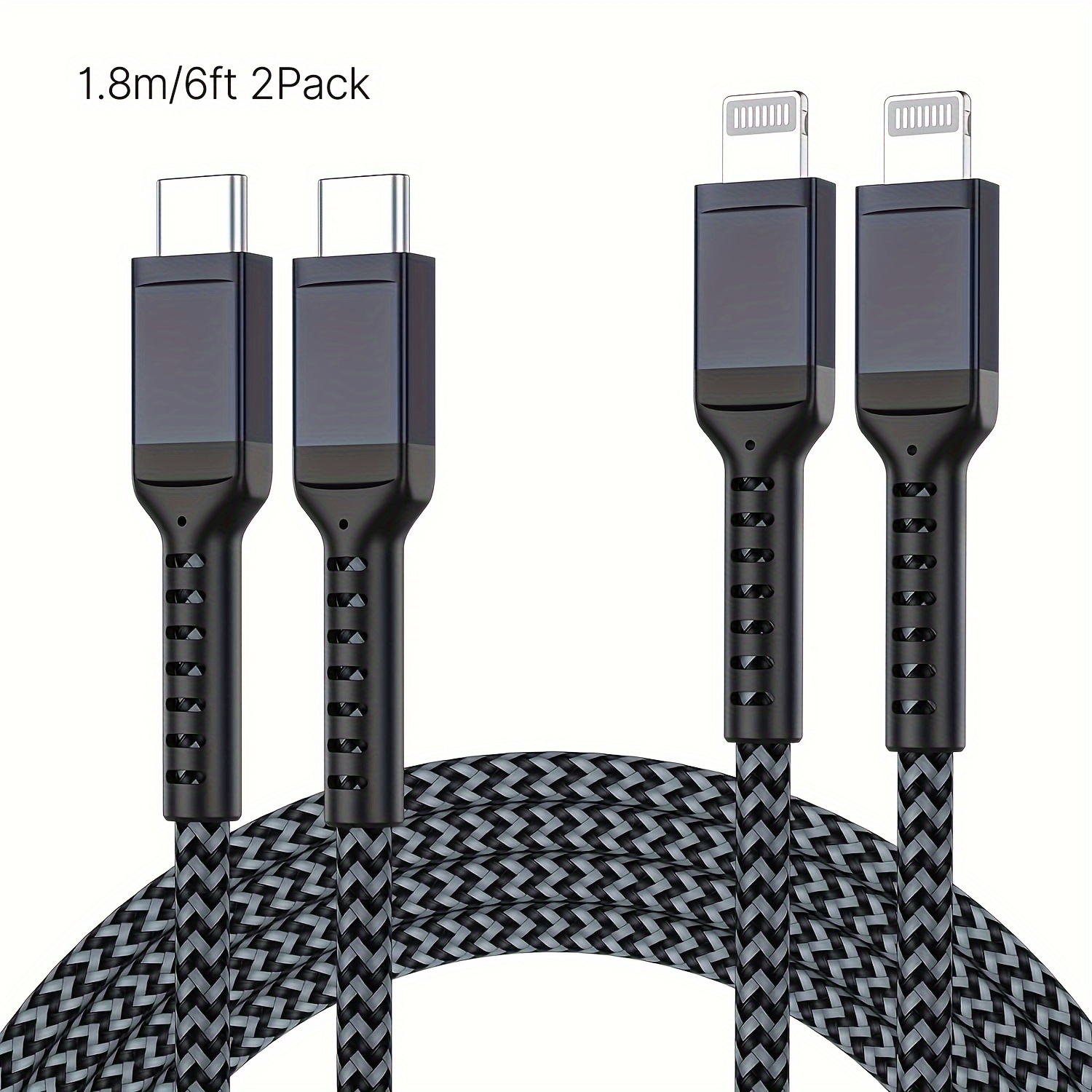3 Paquets De Câbles USB C De 6 Pieds (certifiés MFi) - Temu France