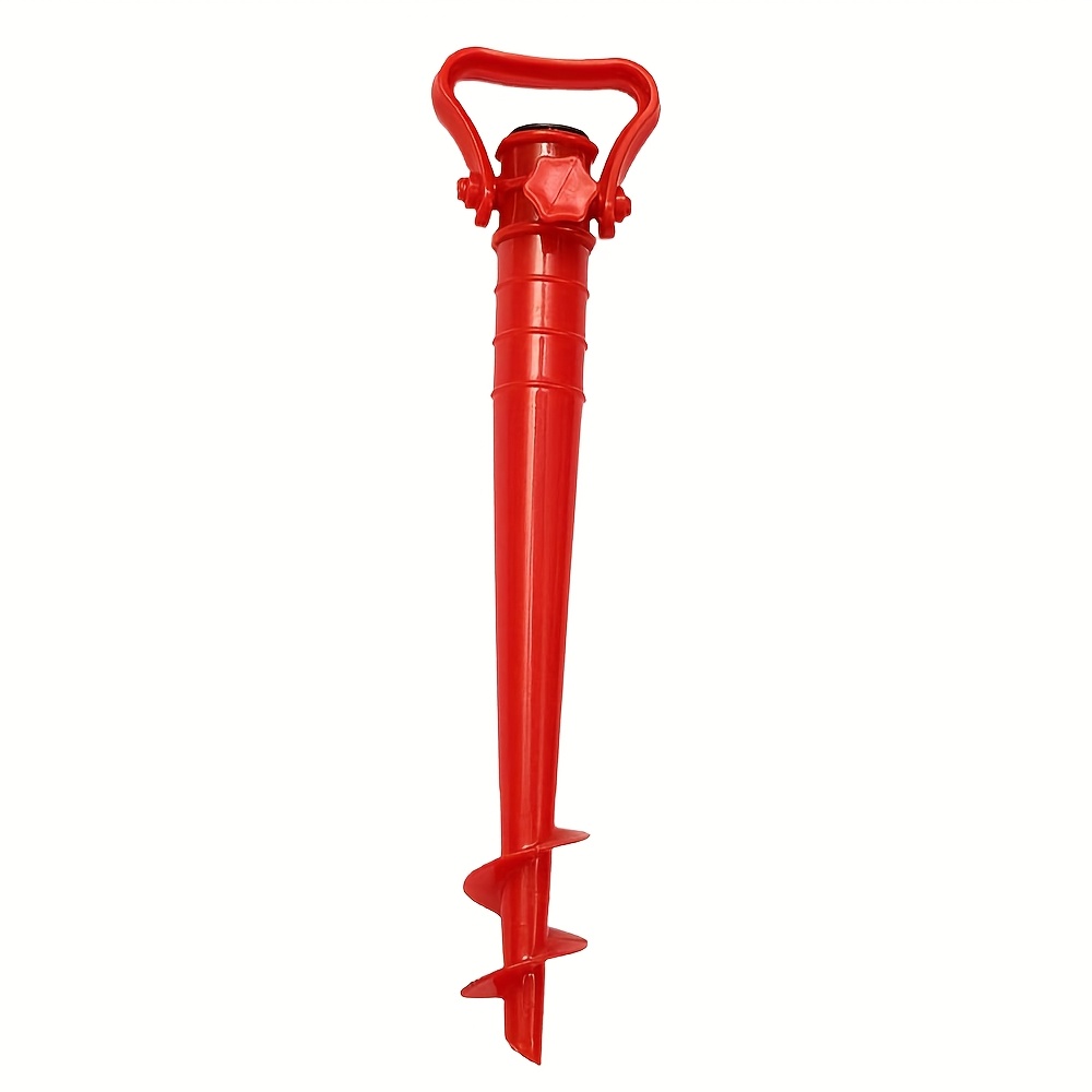 E-shop Roter Plastik Strandsonnenschirm Sandanker Outdoor Terrasse Hof Kleiner Sonnenschirm Bodenstecker Halterung Festliche Dekoration Schild Basis