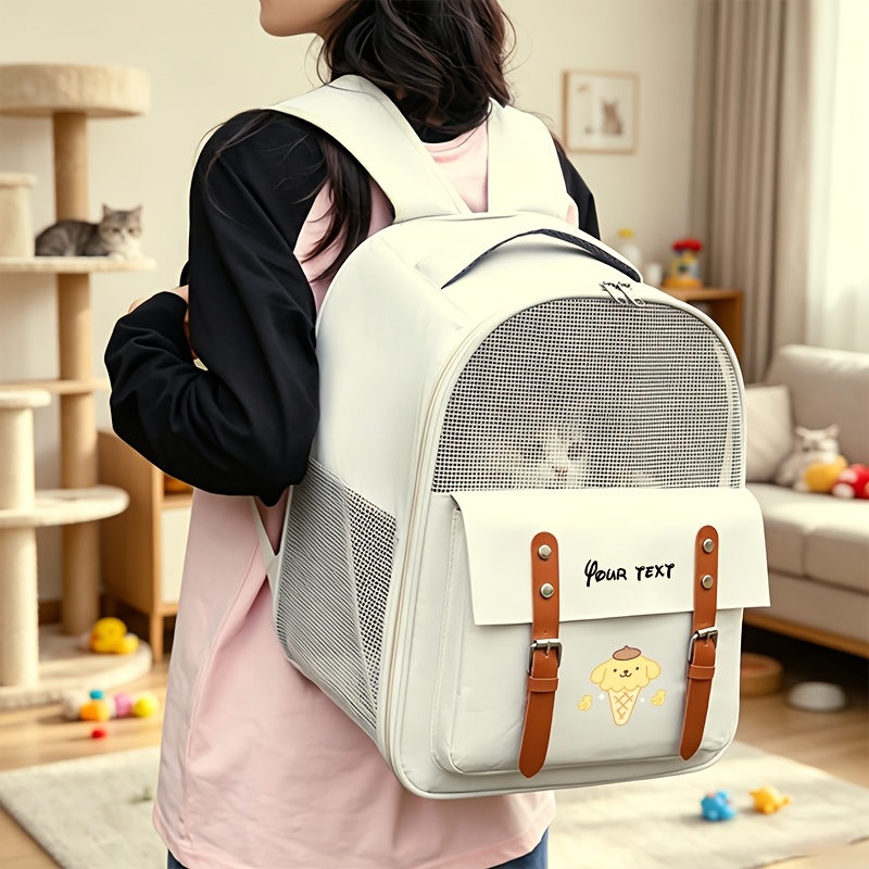 Customizable Portable Pet Bag with Pudding Dog Pattern