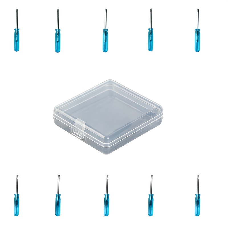 TEMU 11-in-1 Mini Screwdriver Set (5pcs Flathead, 5pcs Phillips And 1pc Plastic Case), Suitable For Toy Repair And - Includes 2mm Micro Flathead And