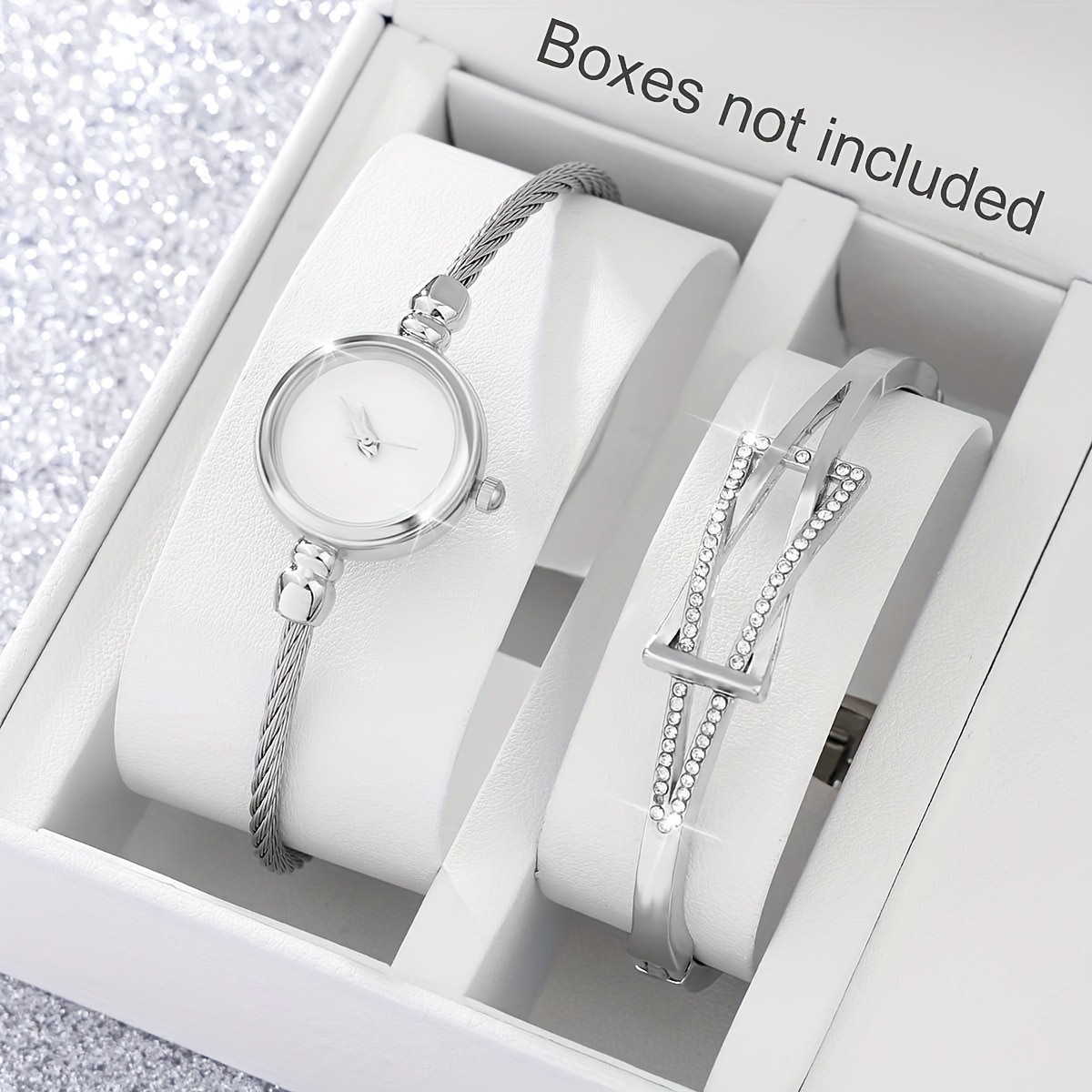 

Elegant Women's Quartz Watch & Bracelet Set - Swiss Movement, Alloy Case, Digital Display With Leather Strap, For Smart Features, Luxury