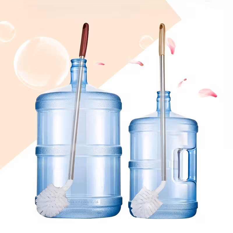 1pc stainless steel long-handled cleaning brush with ergonomic handle & replaceable bristles - durable plastic bucket & bottle cleaner for home use, water bottle for cleaning, water bottle for mop, bottle cleaning brush, large bottle cleaning brush Product details 0