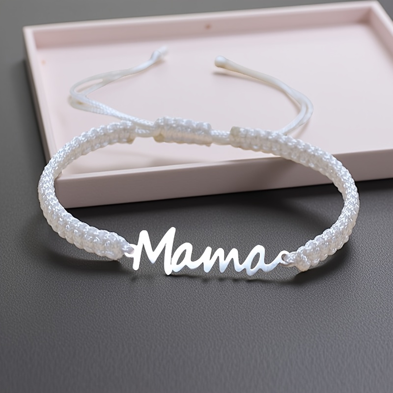 Fashion Stainless Steel "Mama" Bracelet, Adjustable Gift