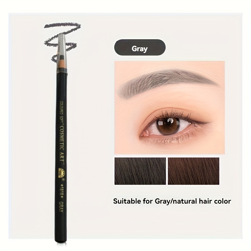 waterproof eyebrow pencils 1pc long lasting sweat proof brow pen   tip drawing brows pencil in black dark brown medium brown light brown gray gray brown shades