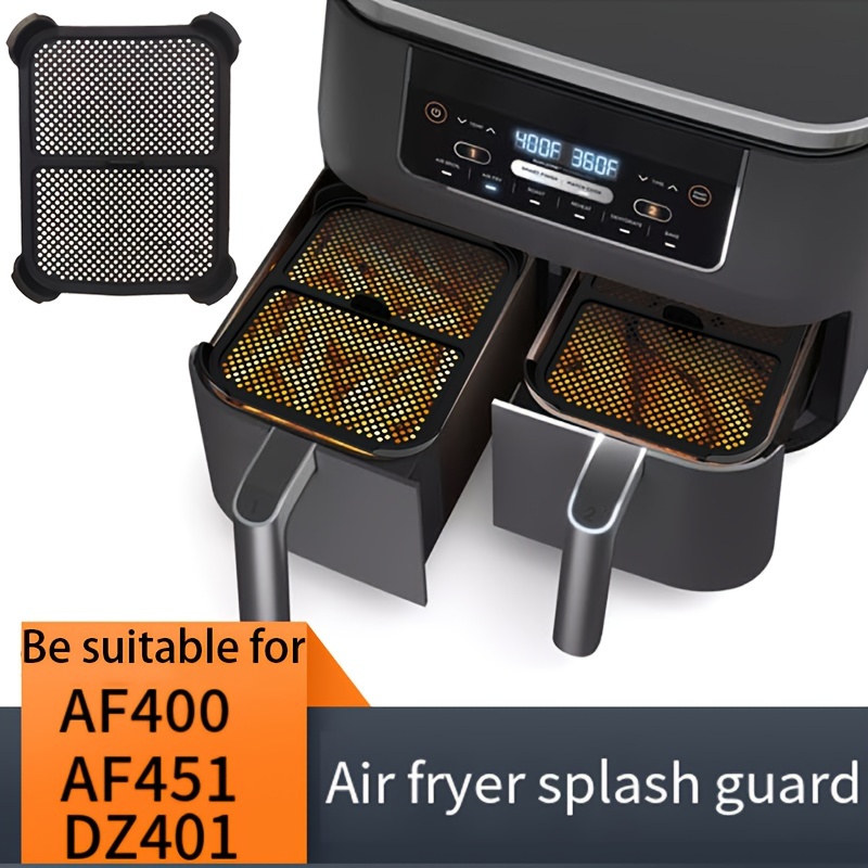 

1pc Silicone Guard For Af400, Af451, Dz401 Air Fryers - Dual-layer Protection With Mesh & Solid Netting, Non-electric, Black - Essential Kitchen Accessory For Mess-free Cooking, Air Fryer Accessories