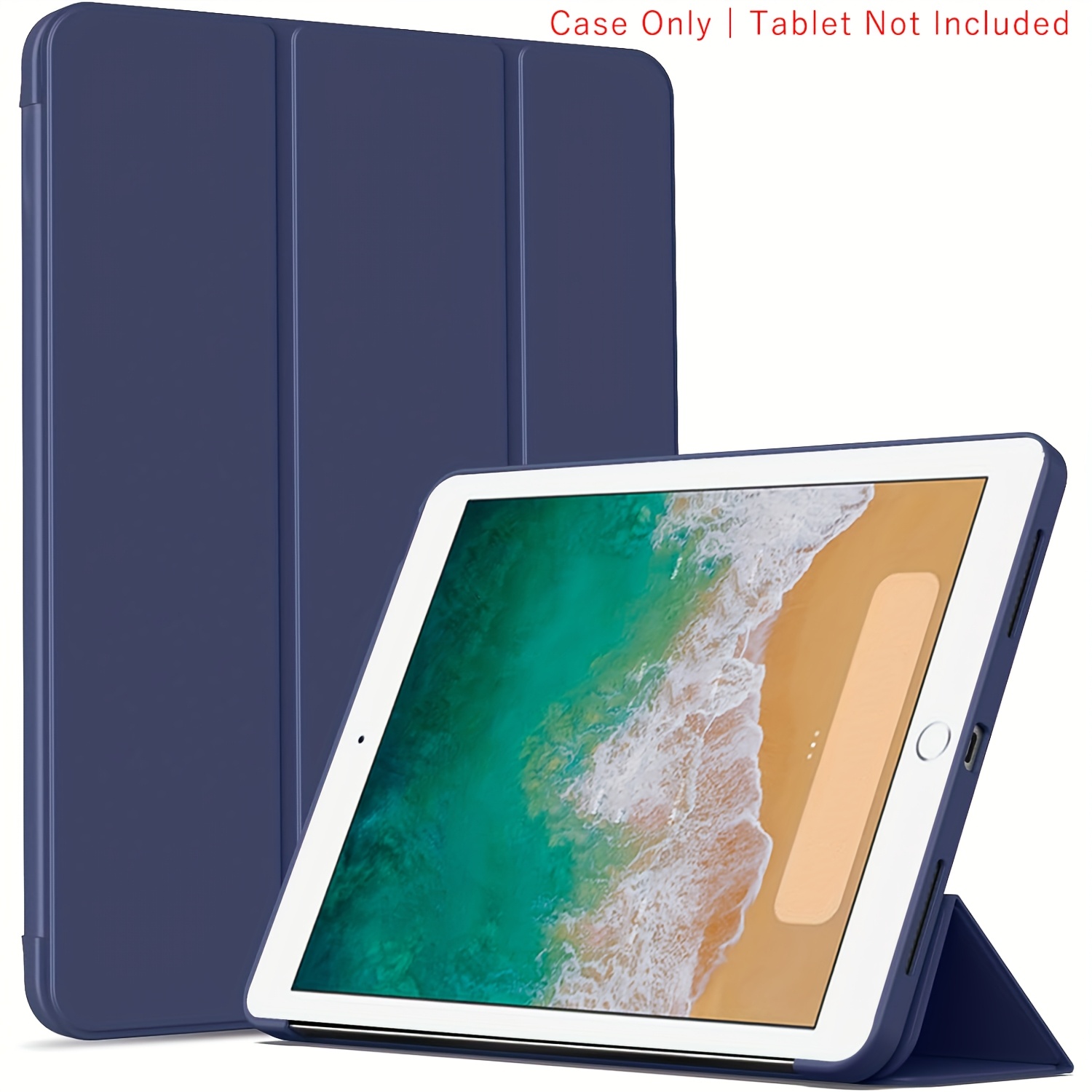 TEMU Funda para iPad Air 1/.7'' 5ª y 6ª generación 2017 2018 A1893 A1822, de cuero sintético, tipo tríptico con soporte plegable, cubierta trasera ,
