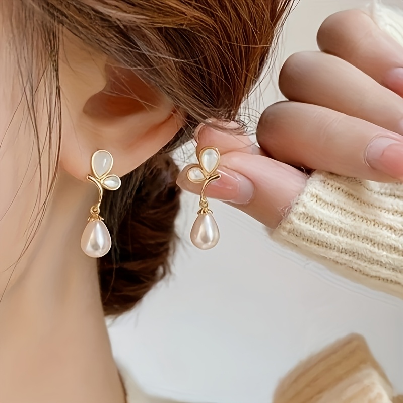 TEMU S925 Silver Women's Earrings Light Luxury Temperament Silvery Needle Earrings Wedding Accessories Halloween Thanksgiving Christmas Gift