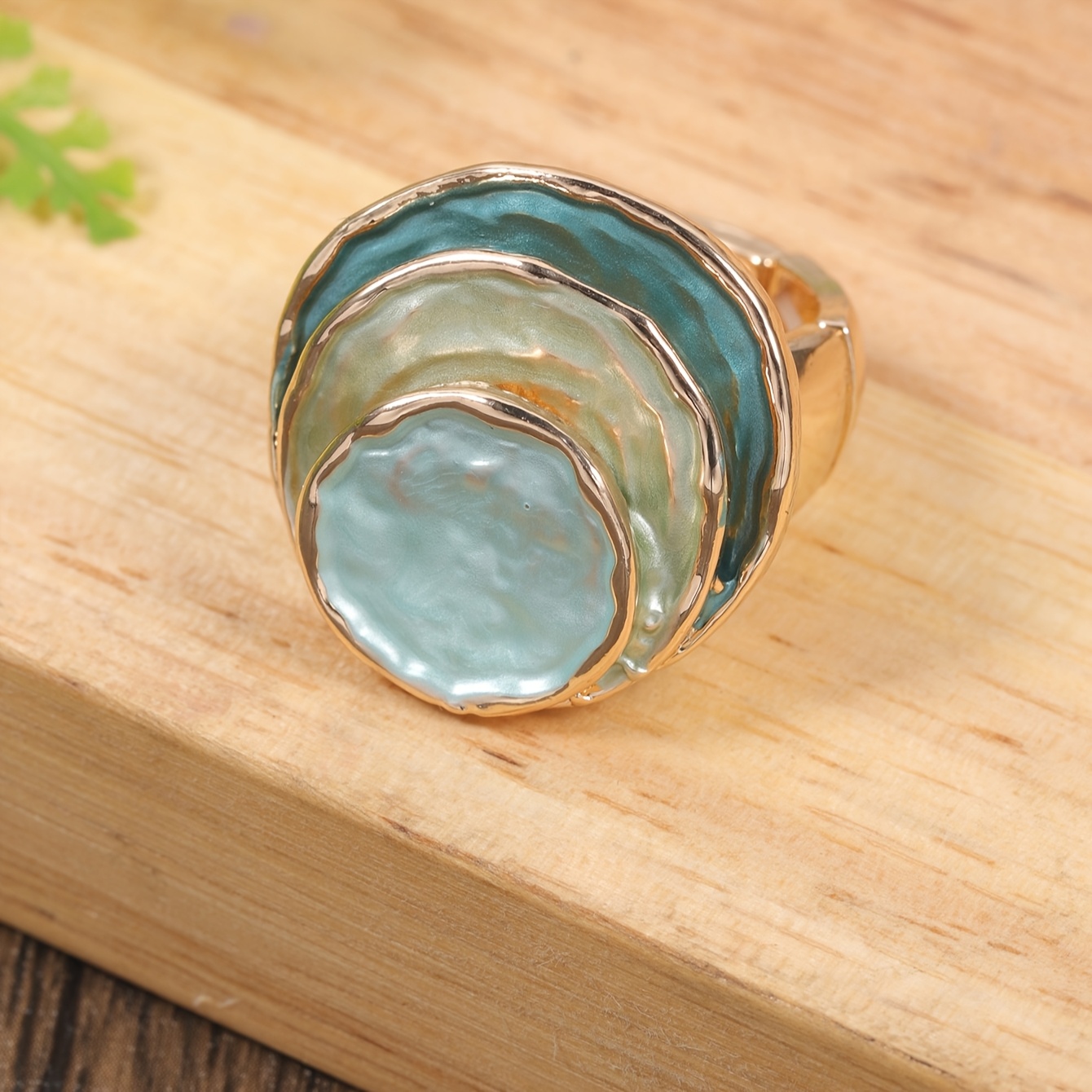 Women's Thin Paint Enamel Zinc Alloy Round Decorative Ring