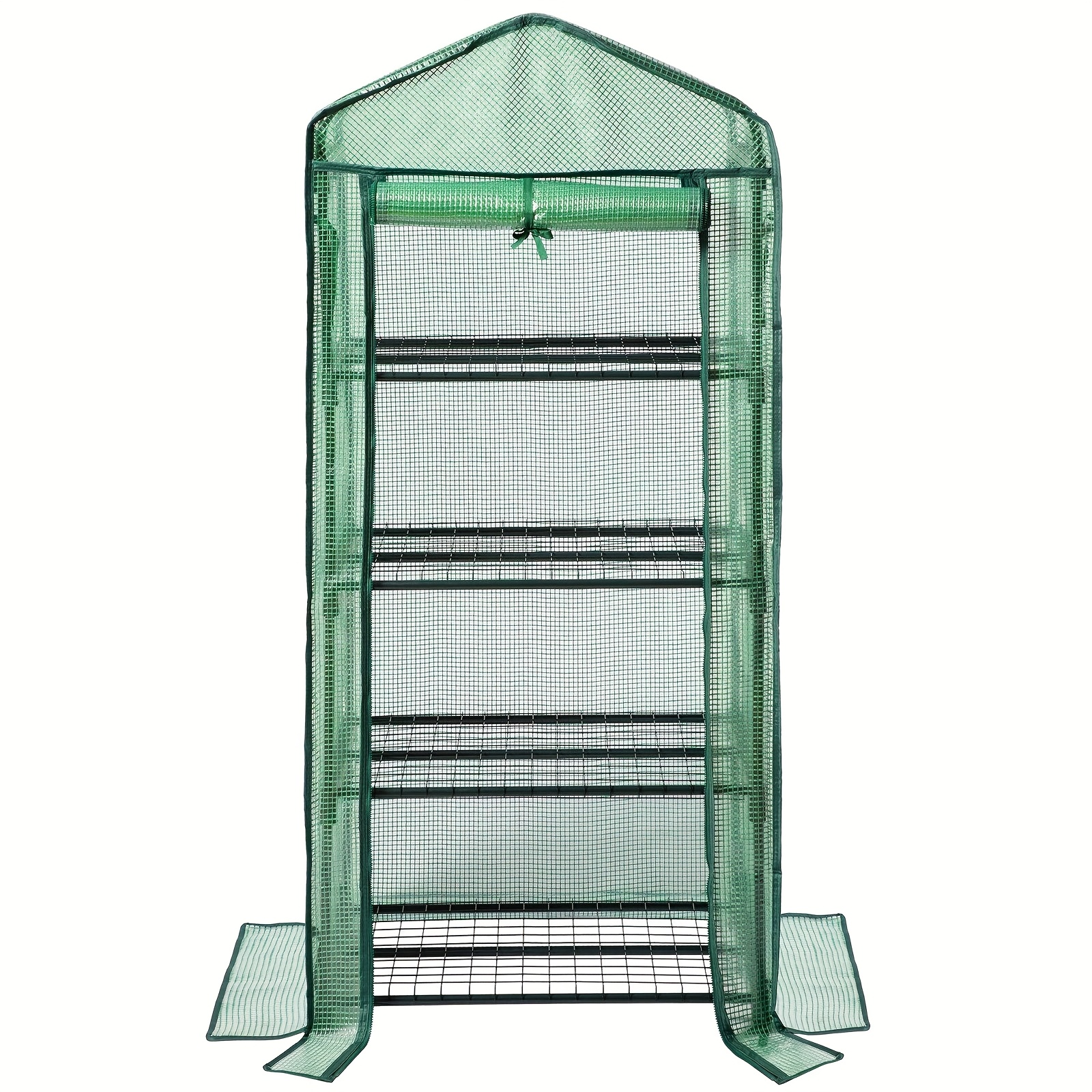 Small Greenhouse, Plastic Greenhouse Balcony, Tomato Greenhouse Stable, 4 Shelves Greenhouse, 69 X 49 X 158 Cm, Terrace Cultivation House, Pe Mesh Film, Space-, Garden, Green