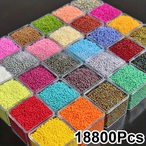 18800pcs seed bead mixed packaging multi color decorative beads uniform size suitable for jewelry for of colorful circular spacer beads handmade earrings bracelets and necklaces