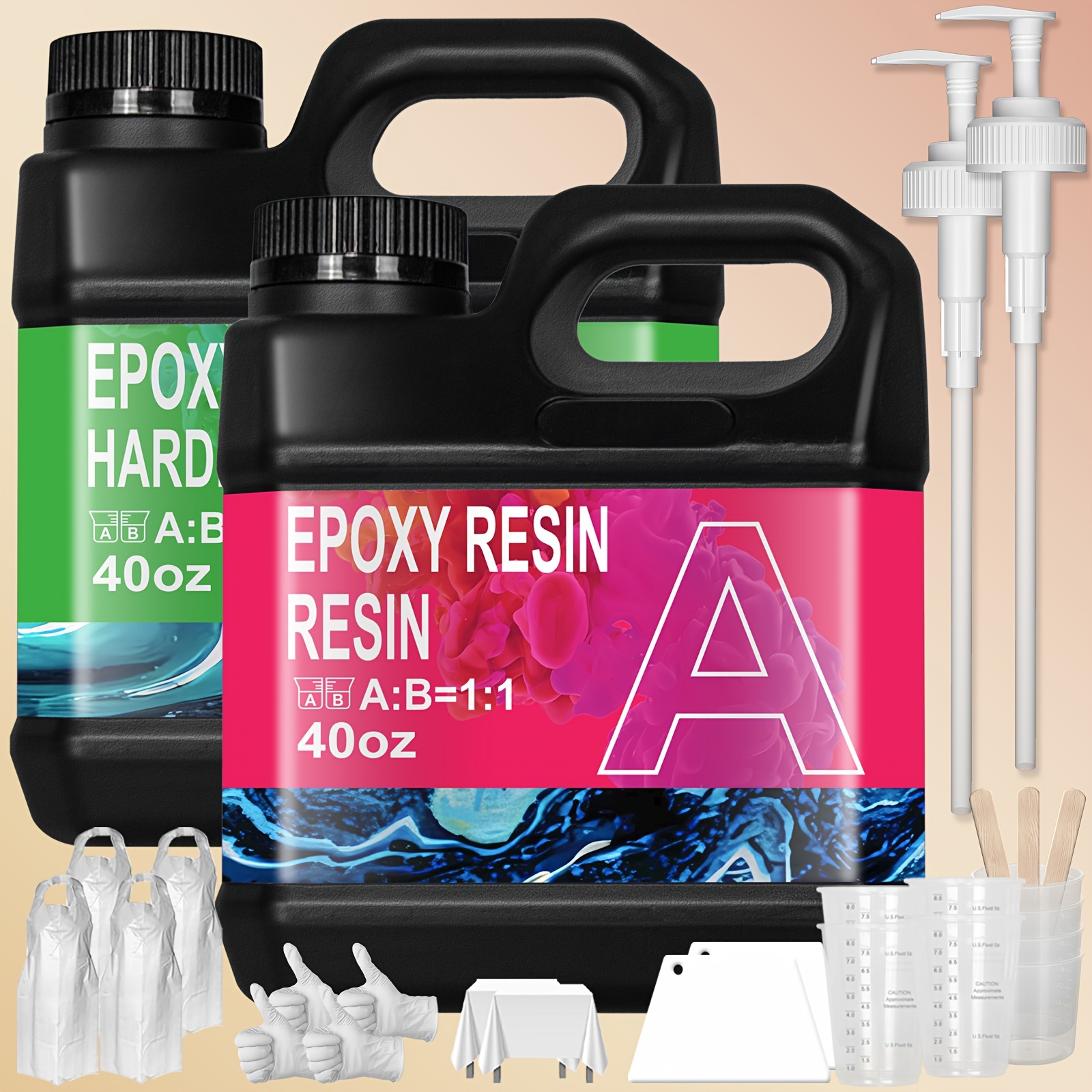 

Epoxy Resin Kit 40oz Resin +40oz Hardener, Epoxy Resin, Bubble-free, Anti-yellowing Art Resin, Suitable For Casting, Diy, Resin Art, Resin Epoxy Molds, Jewelry,