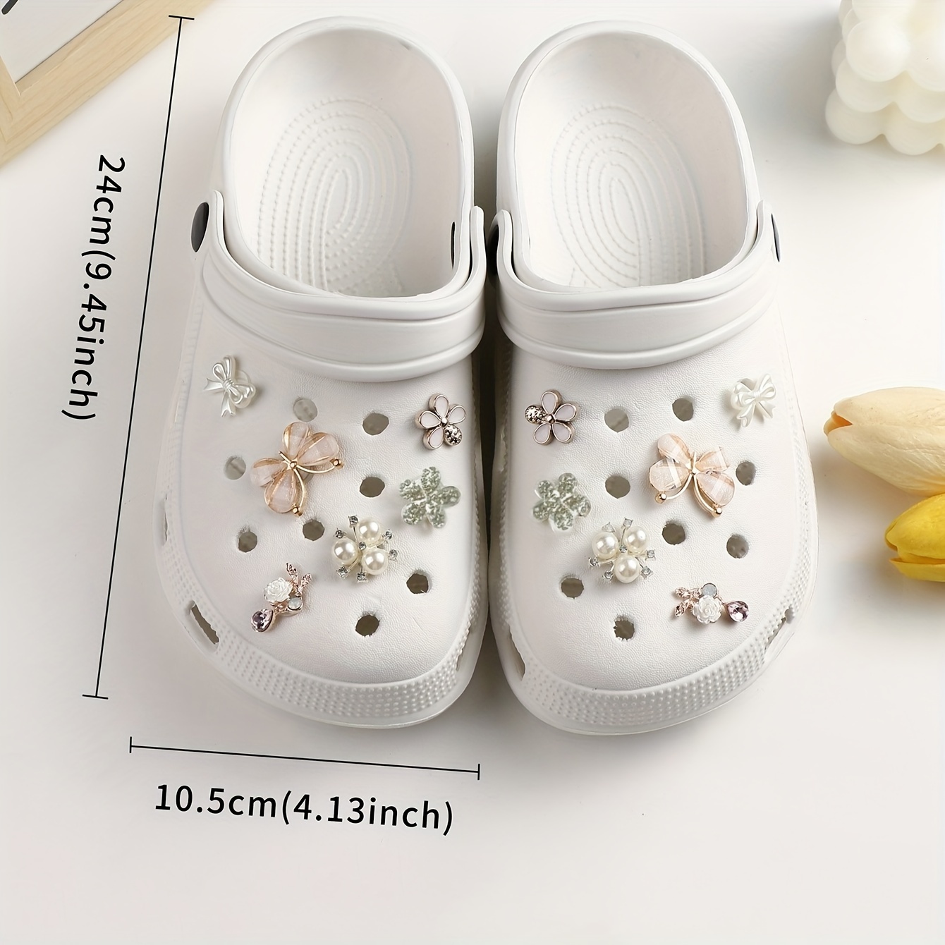 Pour Crocs Chaussures Fleur Balan oire Pendentif Chaussures Fleur Paillettes Papillon Chaussures Fleur Chaussures Simples Mais l gantes Fleur 12