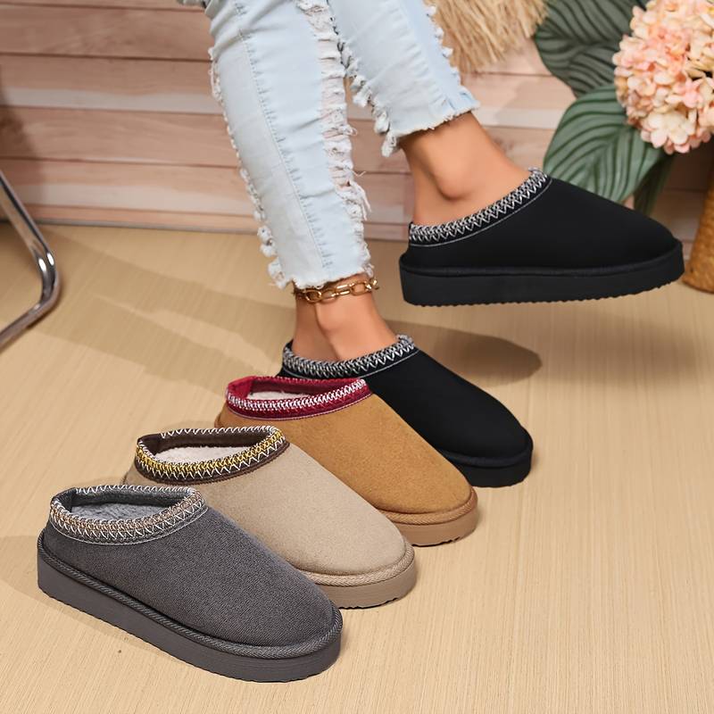R-ISLAND Pantofole Invernali Donna - Morbide, Antiscivolo, Suola In PVC, Calde Per Casa, Leggere, Colore Rosso