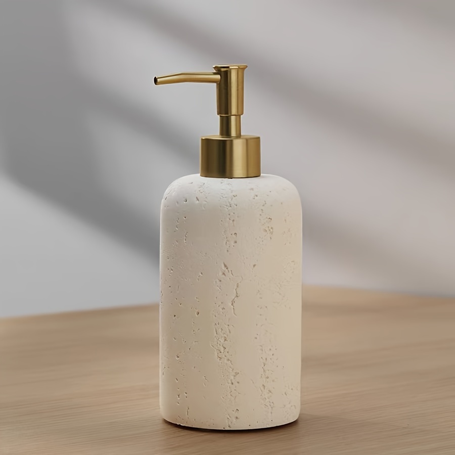 1pc Resin Soap Dispenser, Countertop Lotion Bottle With Pump, Bathroom Hand Soap Dispenser, Refillable Empty Bottle For Bathroom, Bathroom Additions