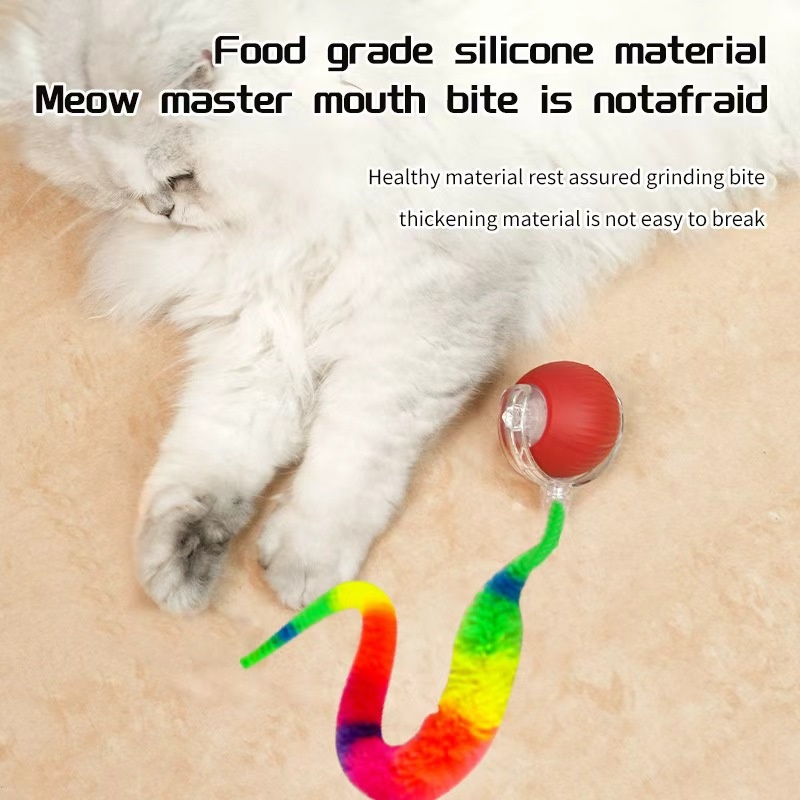 Automatic Rolling Cat Ball Toy with LED Lights, Interactive Game for Cats