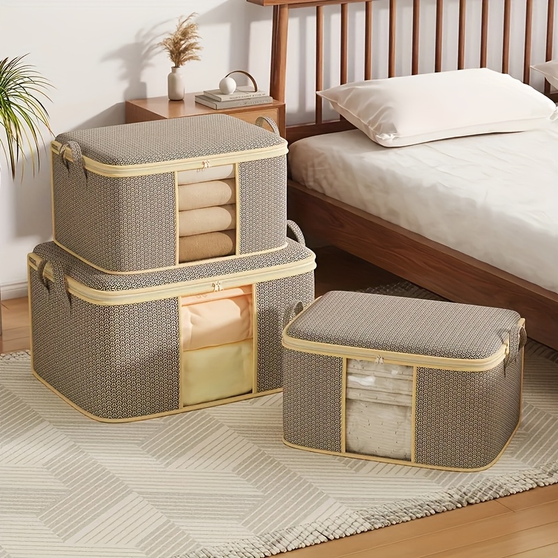 6pcs Extra-Large Foldable Clothing Storage Bags with Zippers and Clear Windows