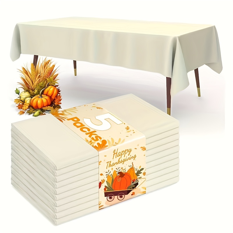 E-shop 5 Stk. Herbst-Party-Tischdecke, Einweg-Tischdecke aus Kunststoff, 54 x 108 Zoll, Tischdecke, Hochzeitsdekoration, Sommerdekoration, Gartendeko