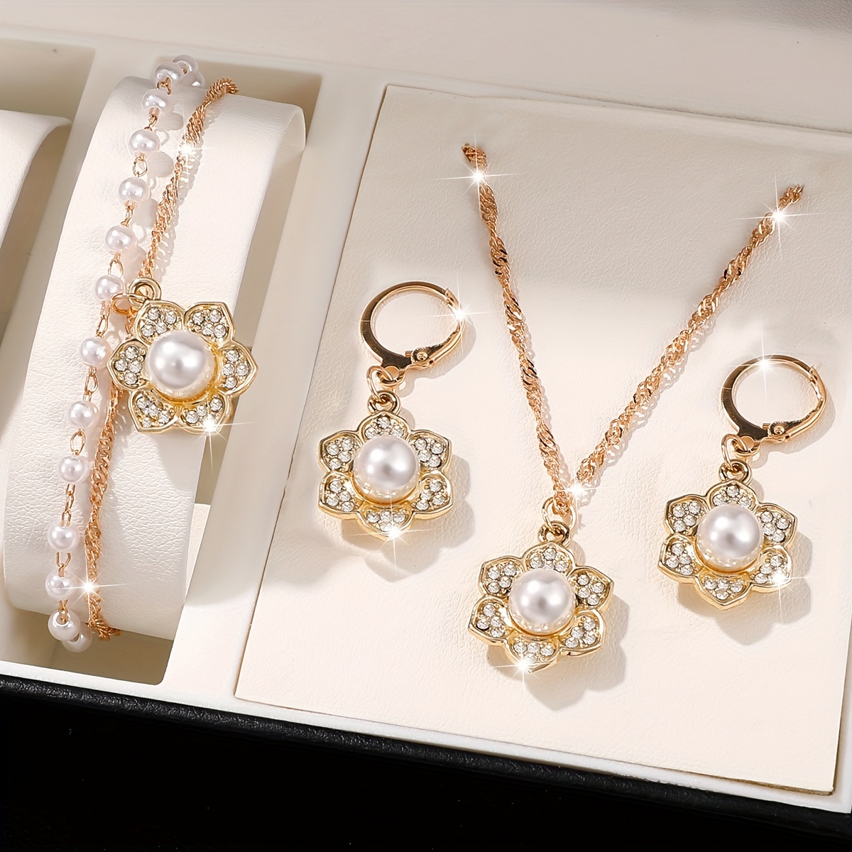 Image of 4pcs/set Bohemian Elegant And Exquisite Jewelry Set Including 1 Necklace, 1 Pair Of Earrings And 1 Bracelet Perfect Gift For Daily Wear And Parties - Accessory