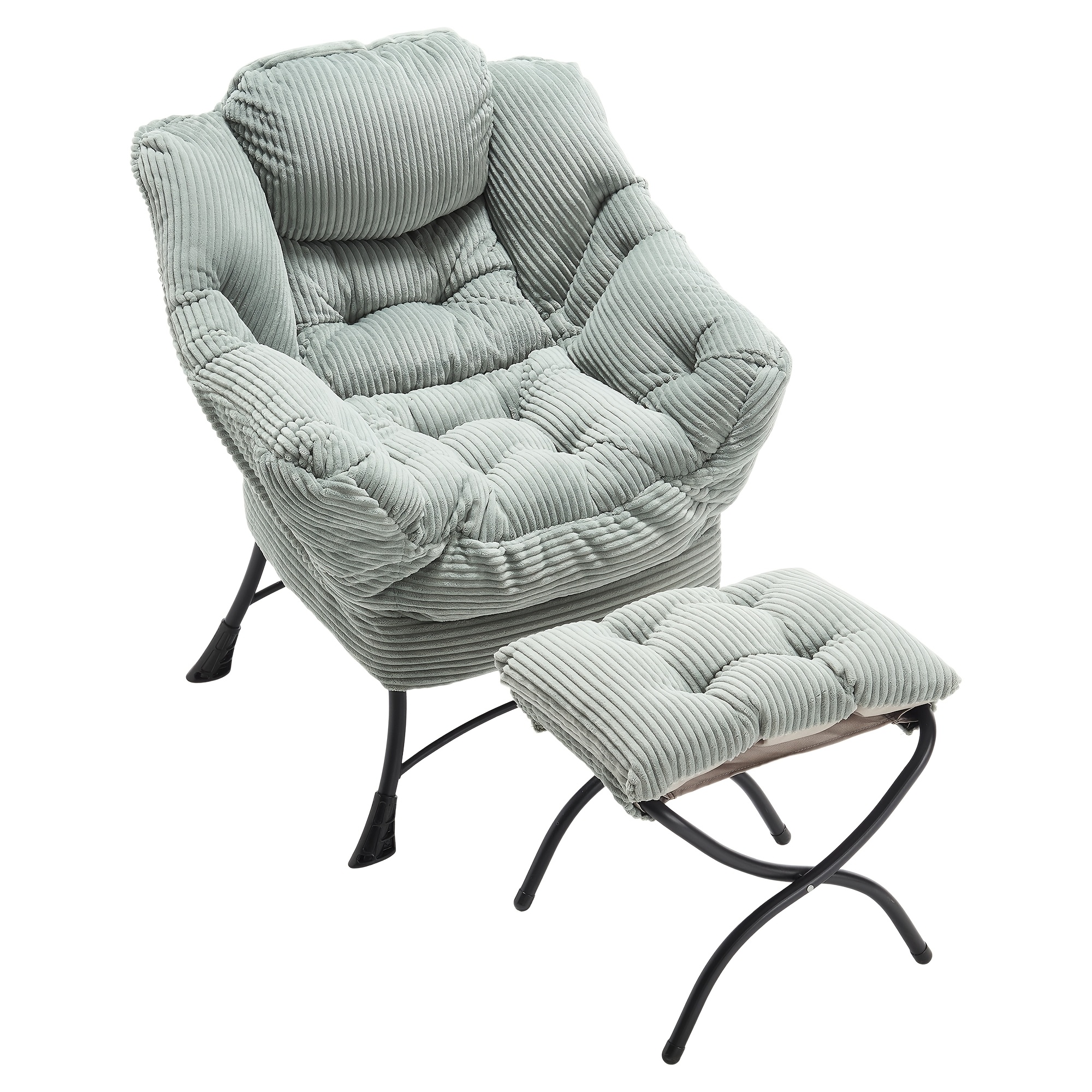 TEMU A Modern Single Chair For The Living Room, Featuring A Footrest And A Comfortable Lounge Chair Design, Ergonomically With Armrests And Side