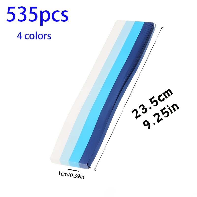 TEMU 535pcs Blue Gradient Origami Stars And Stripes - Includes Of Origami Stars: White, Light Blue, Sky Blue, And Dark Blue, For Diy Wish Stars,