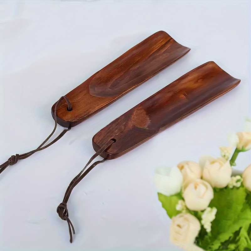 1pc wooden shoehorn portable shoehorn for household shoe wear assistant for men women seniors