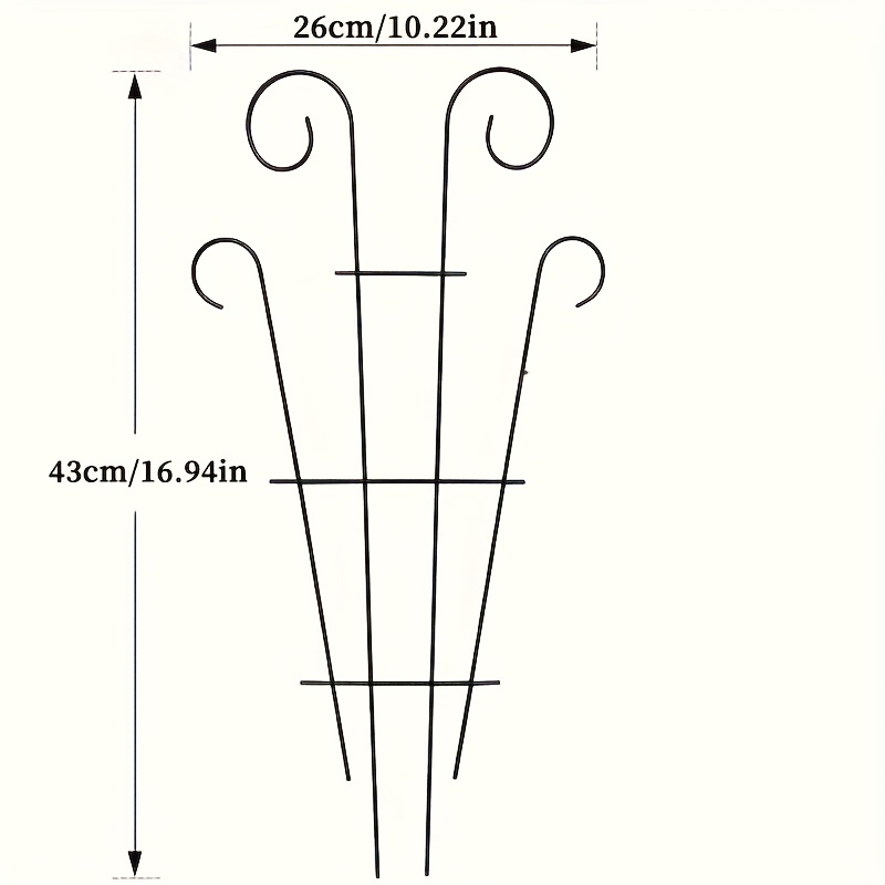 E-shop Schwarzer Metall-Pflanzenständer - Dekoratives Kletterpflanzen-Gitter, Innen- Außen-Gartenpflanzenhalter mit Schmiedeeisen-Stange
