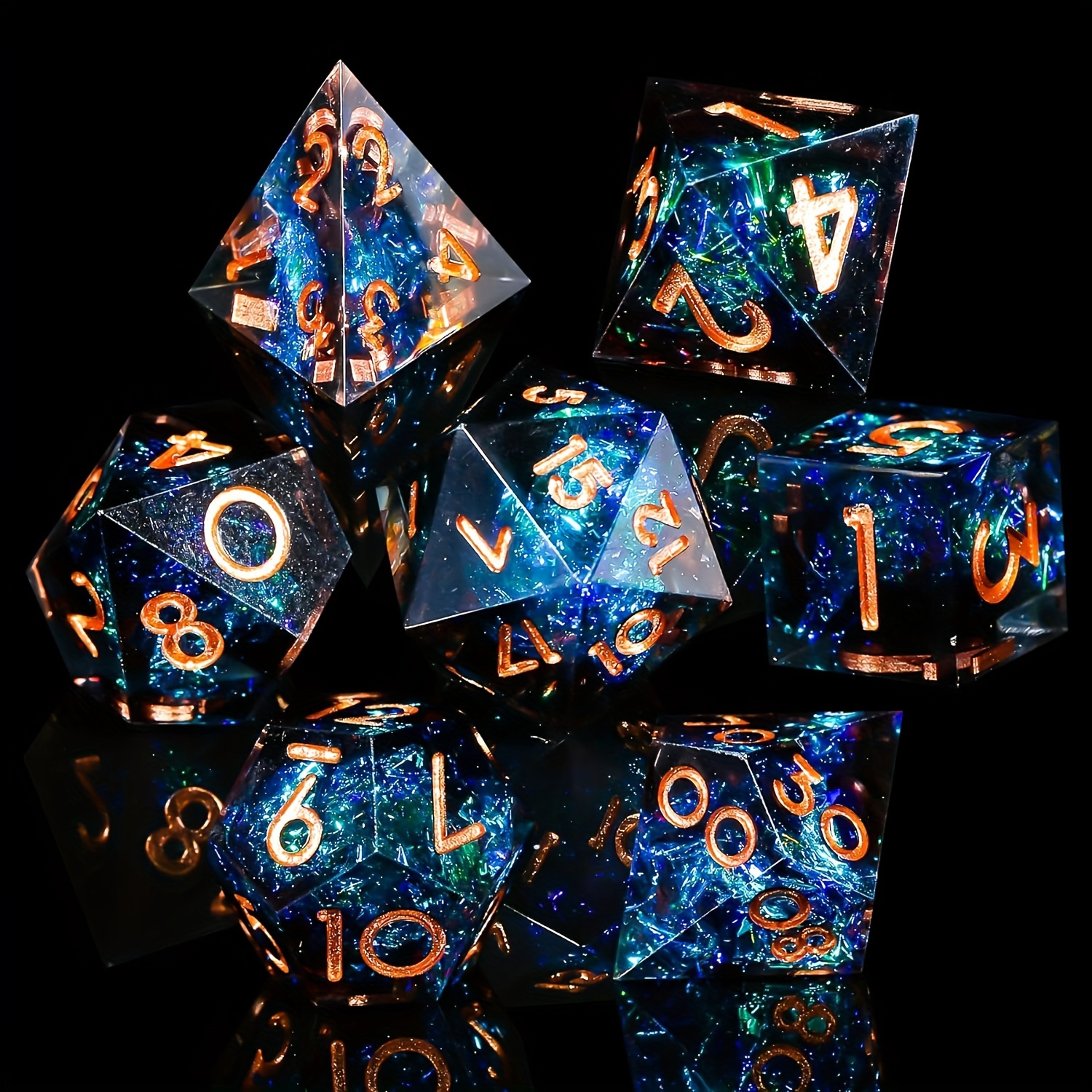 

7pcs Sharp- Polyhedral Dice Set For D&d - For Rpgs & , & Christmas , Party Supplies