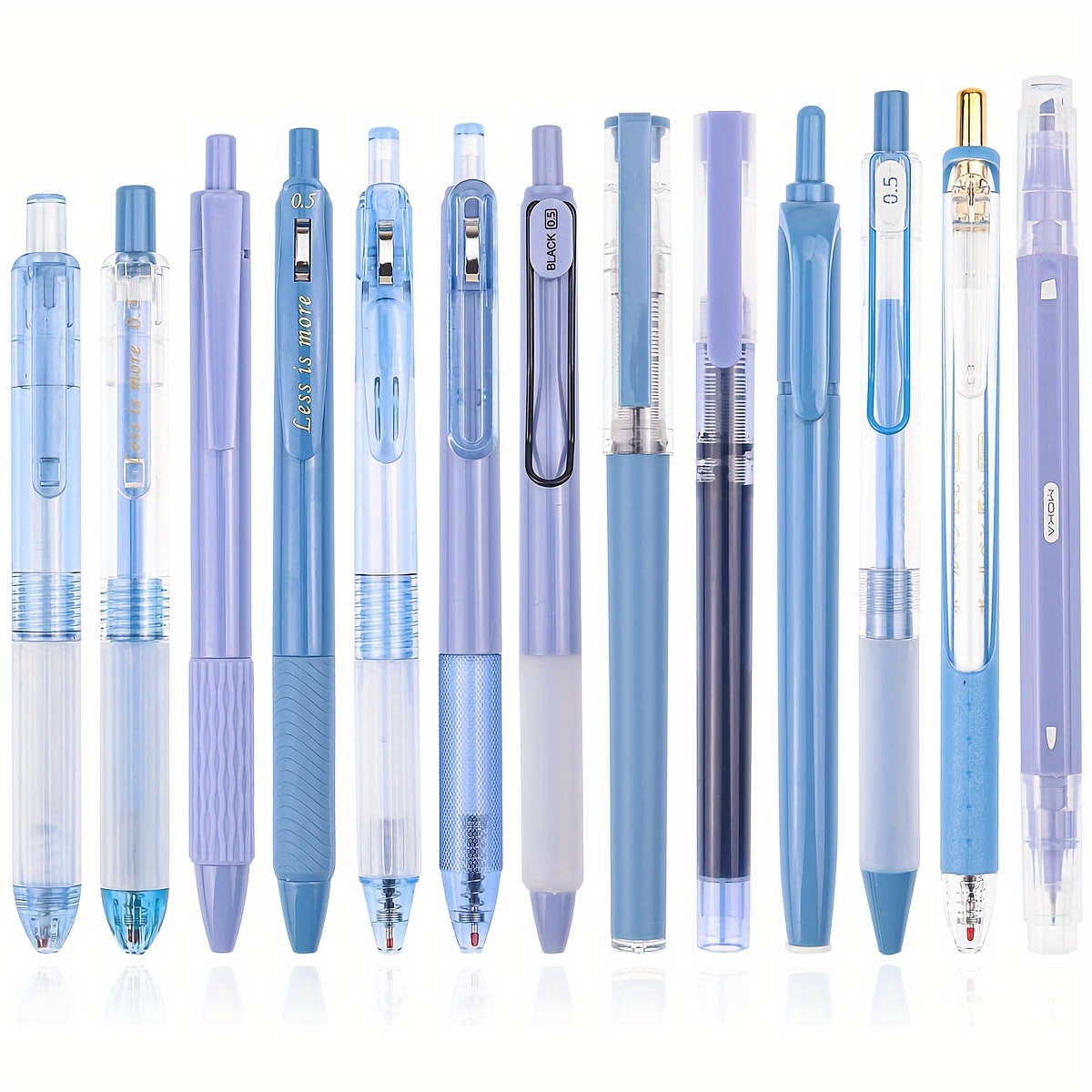 

Ensemble de 10/13 Stylos Gel, Stylo À Bille Rétractable À Encre Gel Lisse, Avec 2 Surligneurs Pour L'écriture Scolaire Et de Bureau, Pointe Fine Moyenne À 0,5 Mm