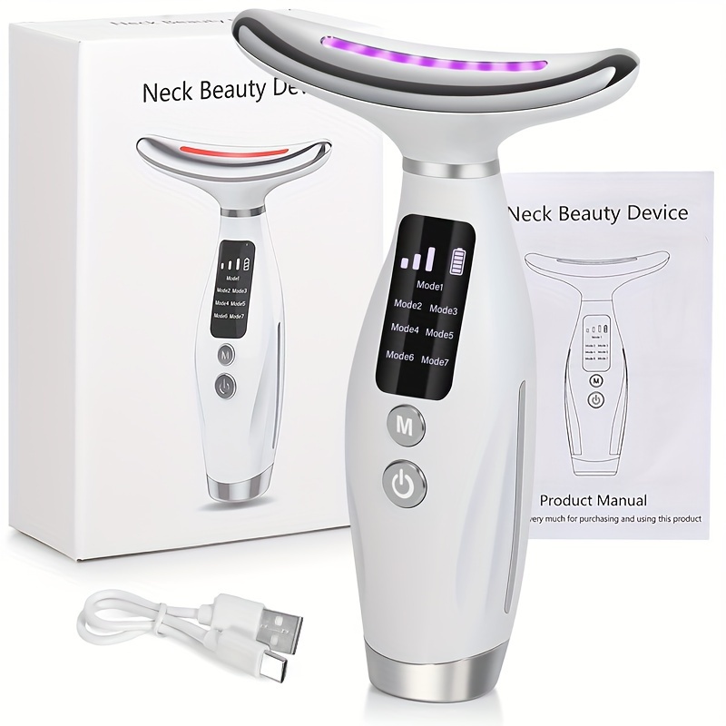 portable face and neck massager with 7   for women skin care and facial beauty device details 7