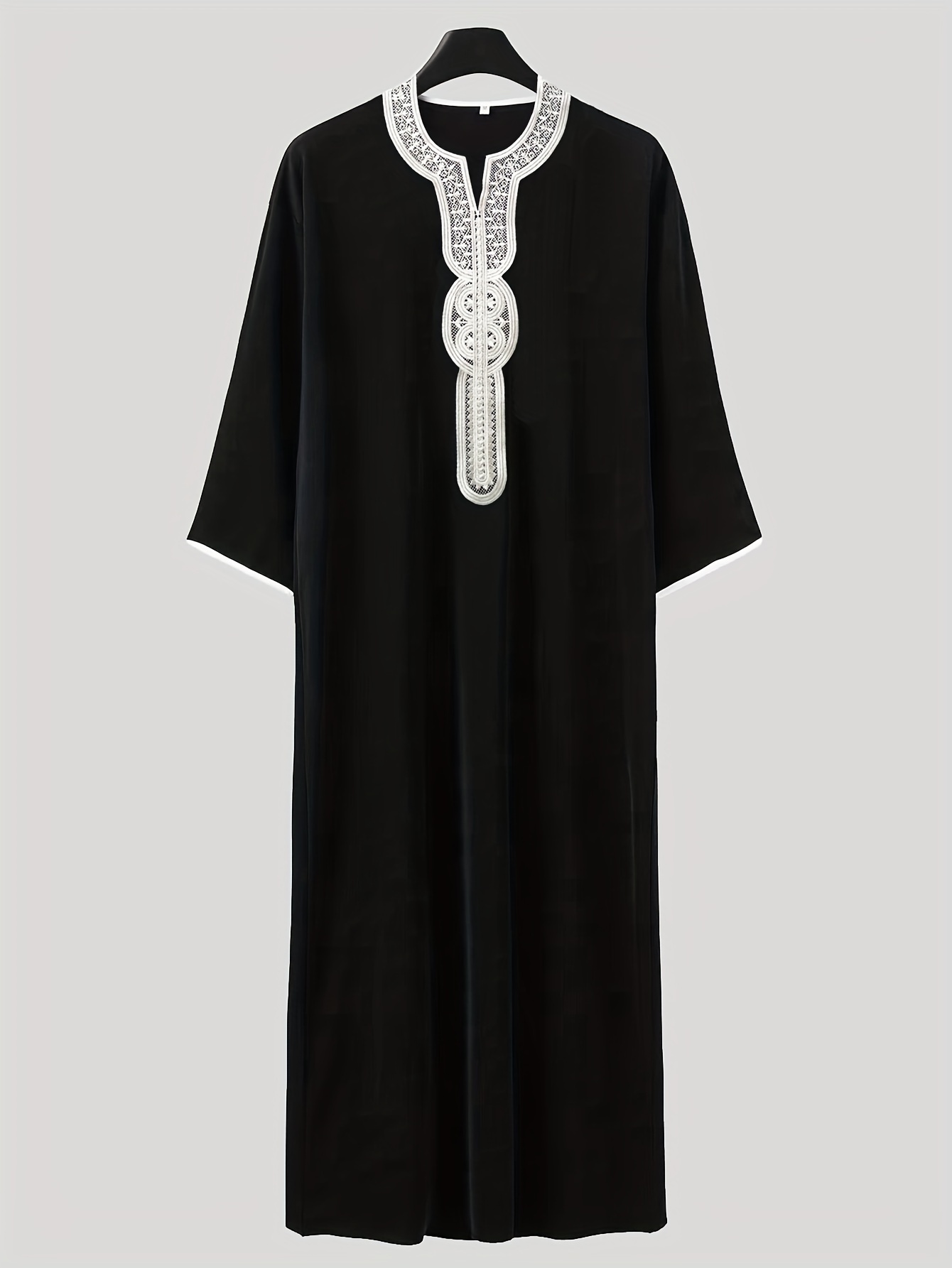 men's polyester v neck kaftan geometric applique modest Temu