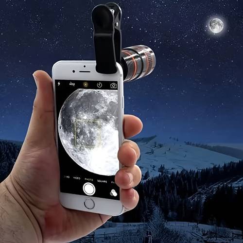 monocular phone filter monocular phone filter 8x hd optical phone lens pvc material clip on smart phone camera lens with no battery mobile phone zoom lens mobile phone accessories manual focus function