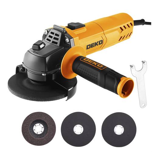 deko 4 1 2 inch angle grinder electric corded grinder 750w 1100w power tool with grinding discs and wrench 12000 rpm for metal grinding polishing rust removal and gifts for men easter gift