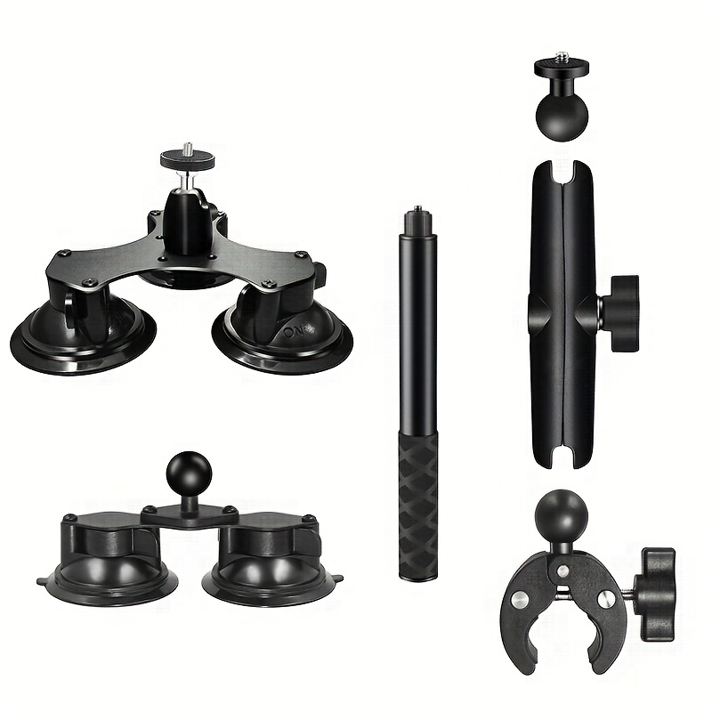 TEMU Kit de support de voiture pour caméra avec ventouse et perche d'extension