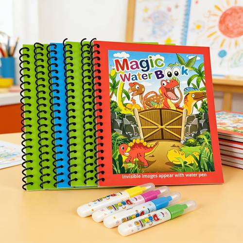 3pcs reusable magic water with pen art projects classroom activities colorful books interactive design drawing books art supplies