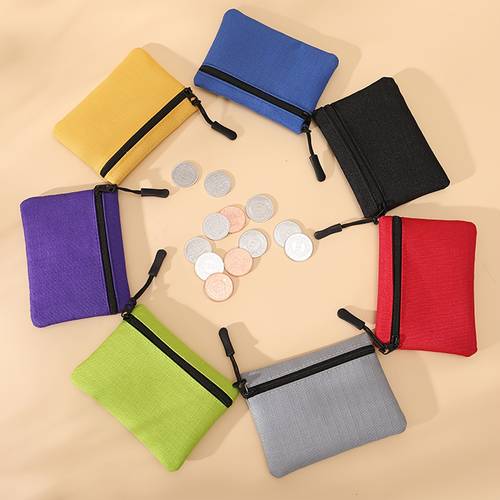 mini de tela oxford multicolor, portátil de malla de color con cremallera, tarjetero , de llave transfronterizo, de autobús, de metro, portátil para mensual