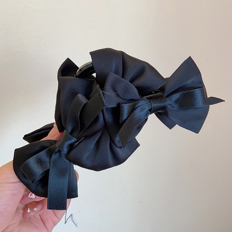 E-shop 1 Stück Modische Haarklammer mit Drei Schleifen – Einfachseitiger Pferdeschwanzhalter für Damen, Party-Haarschmuck