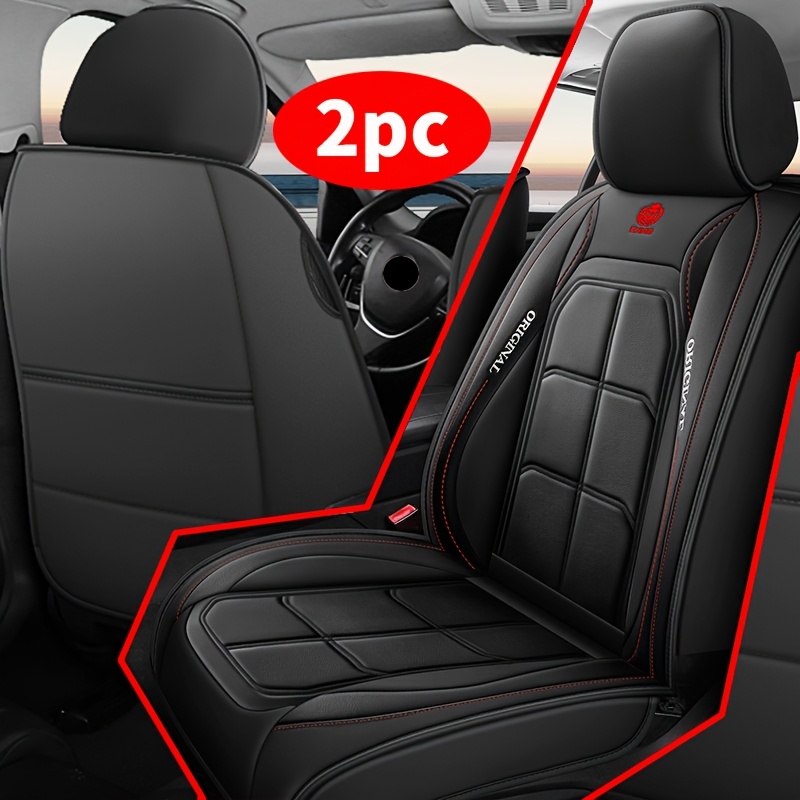 2pcs Front Seat Covers, Driver And Passenger Seat Covers, Pu Leather Mats, Suitable For Models