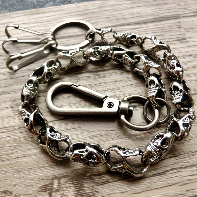 Image of Retro Gothic Skull Keychain Men's Hip Hop Rock Motorcycle Riding Fashion Additions Gifts