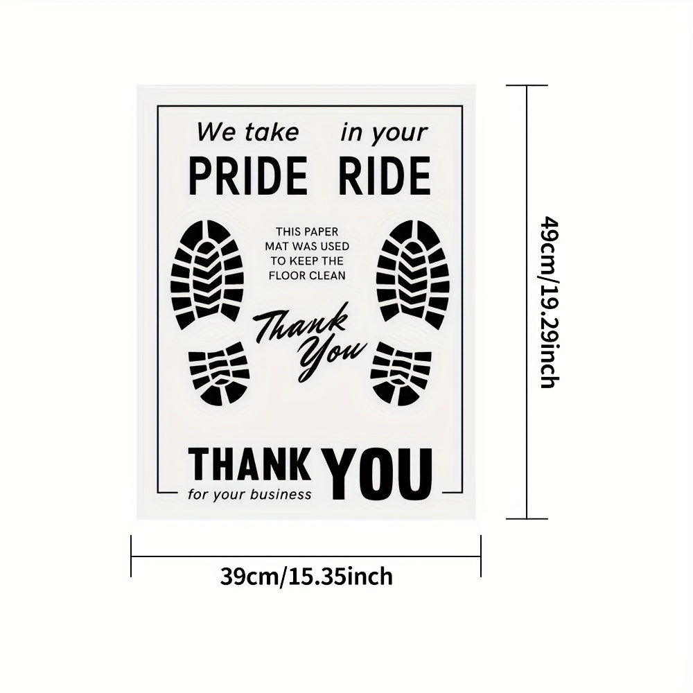 TEMU 50pcs/1pack Disposable Car Floor Mats 39*49cm Paper Floor Mats Disposable Car Wash Mats Car Interior Foot Paper