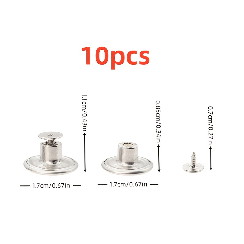 10pcs Women's Daisy Pattern Adjustable Metal Denim Buttons - No Sewing Required, Detachable Waistband Tightener, White