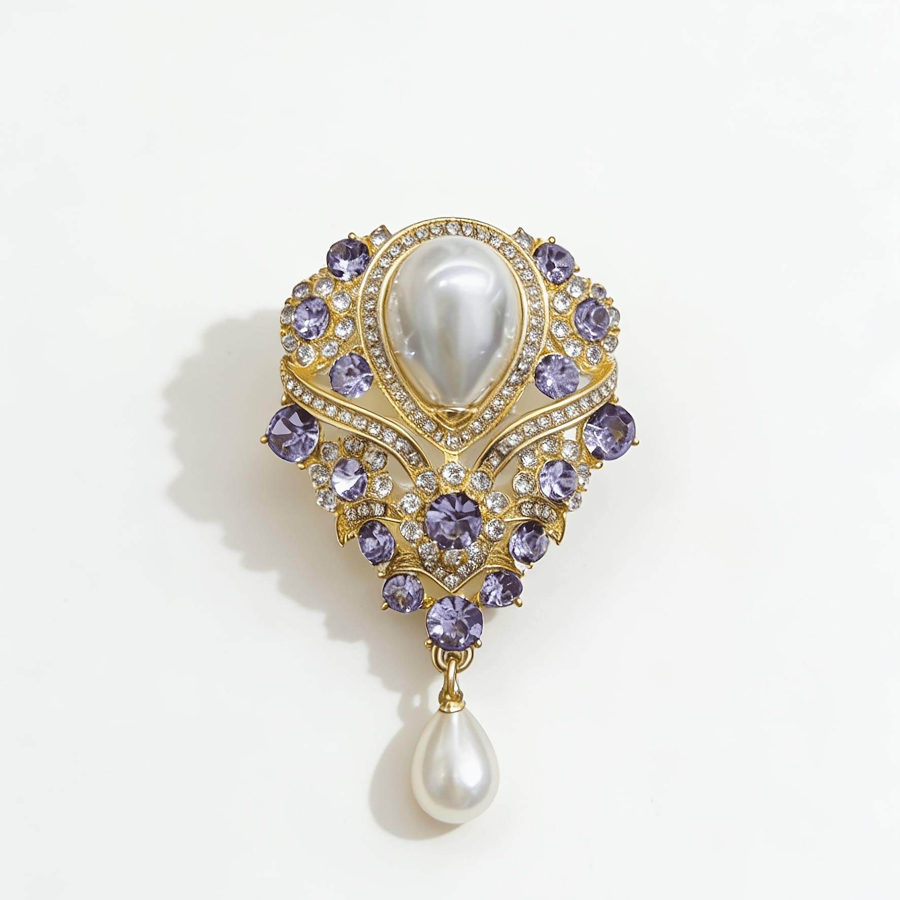 TEMU Broche Vintage de Violette, de Luxe Léger et Haut de Gamme, Incrustée, Accessoire Élégant et Polyvalent pour Manteaux et Chemises