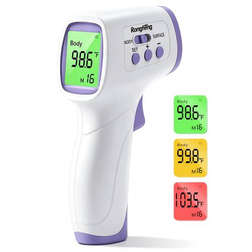 1 2pcs forehead thermometer for kids babies fast accurate reading fever alarm 32 reading memory 3 color backlit display for and home use