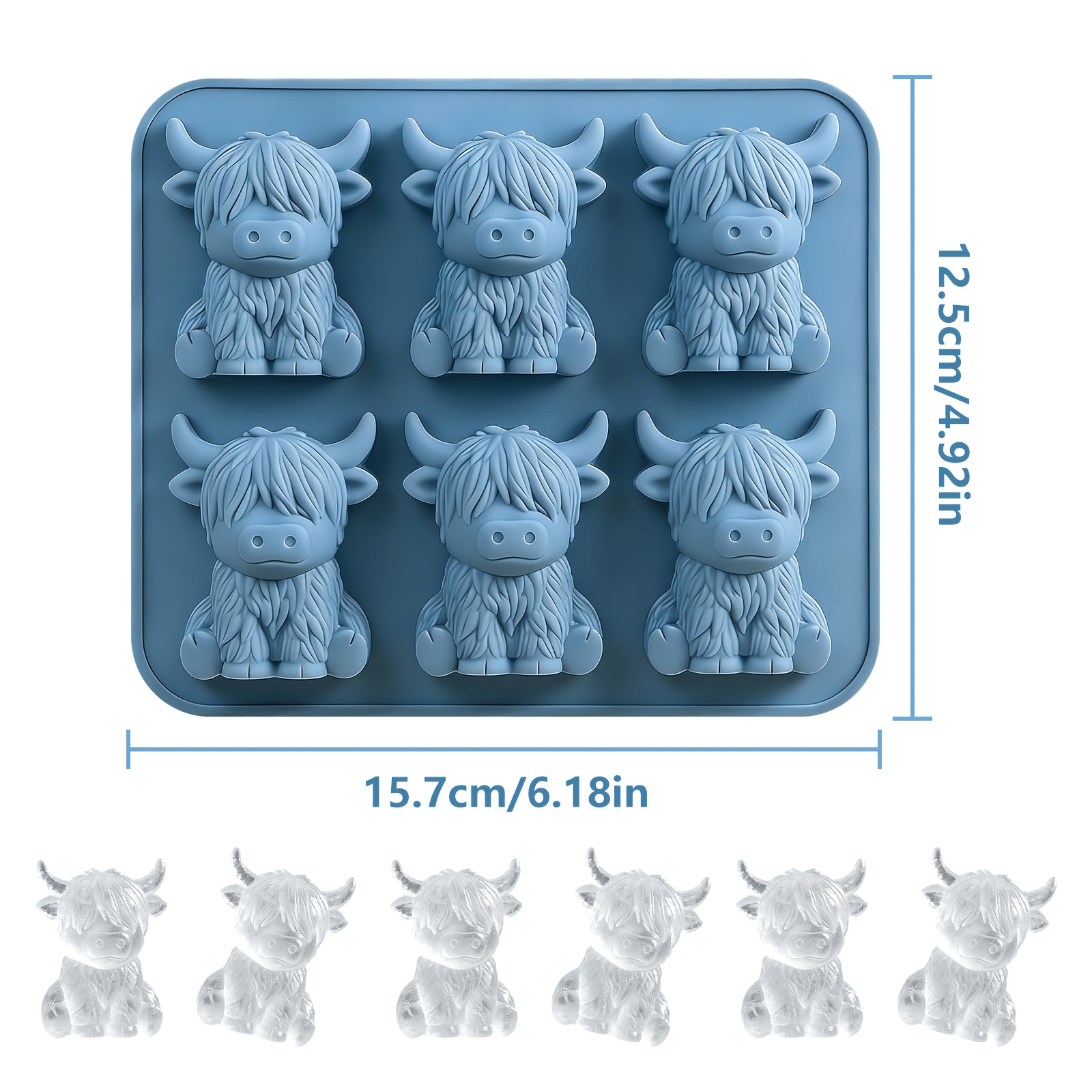 Image of Highland Cow Candle Mold, Silicone Candle Mold, Cute Cow Ice Mold, Diy Candle Making Supplies, Craft Gift Silicone Mold