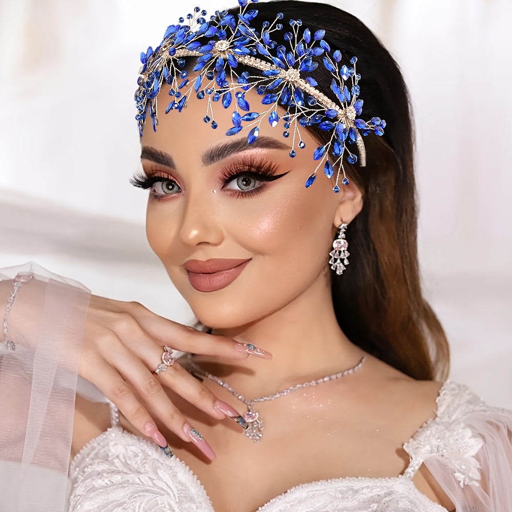 элегантная бохо-невестная диадема роскошь украшенная бисером корона ободок для свадеб в деталях 3