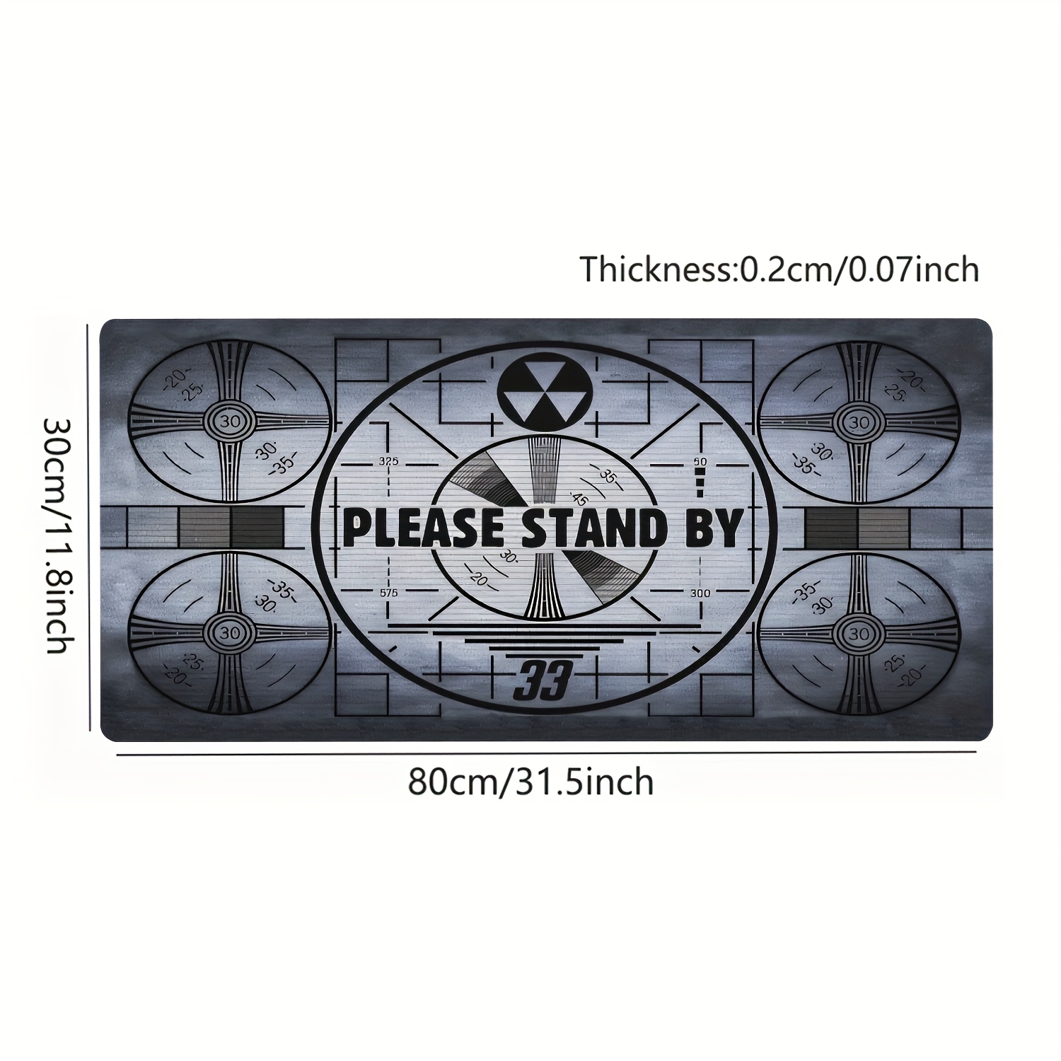 TEMU 1pz Tappetino per Mouse Grande "Please Stand By" - Base in Gomma, Design Retro da Gioco Ultra-Liscio, per Ufficio e Casa
