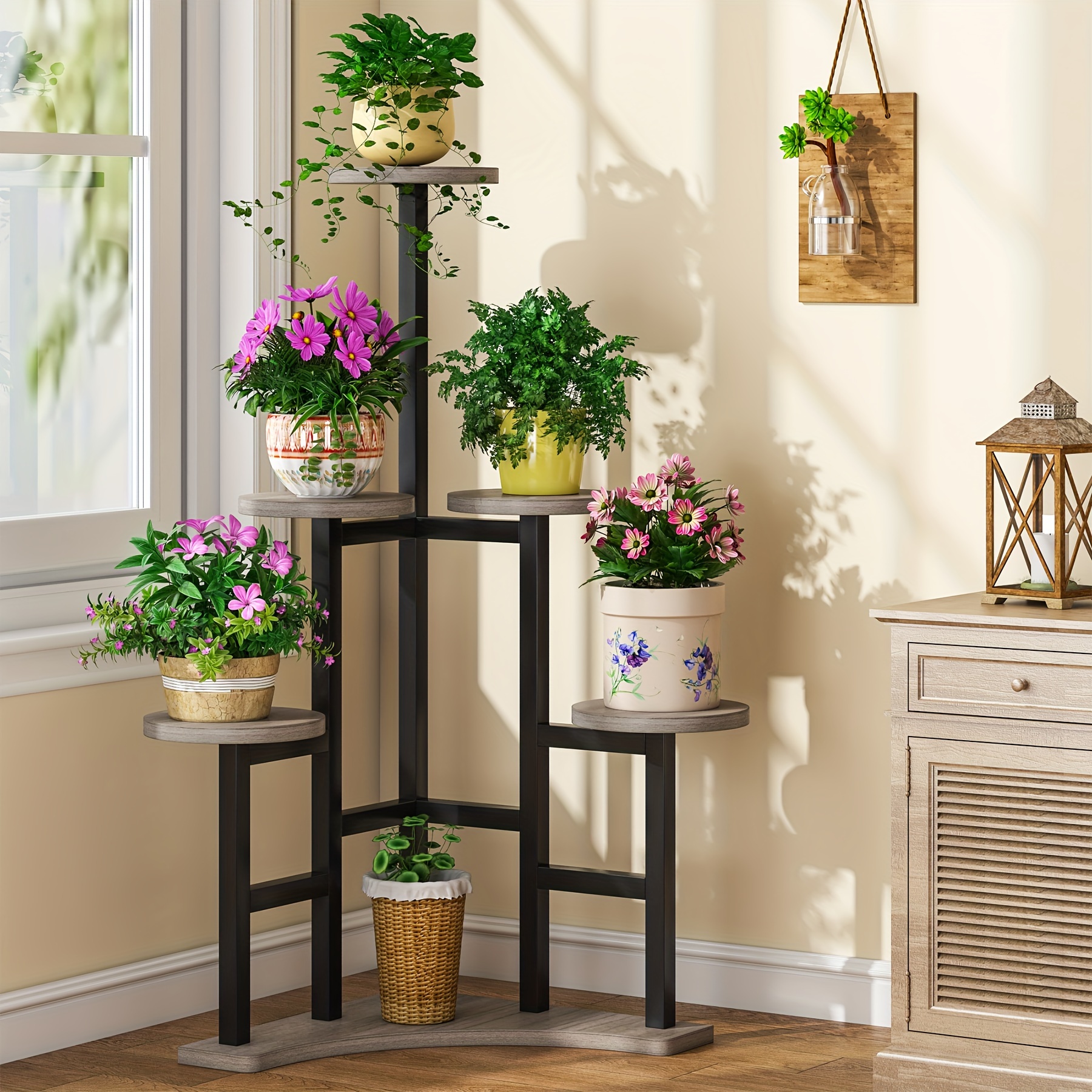 

Little Tree Corner Plant Stand Indoor, 6 Tiered Plant Shelf Flower Stand, Tall Multiple Potted Plant Holder Rack Planter Organizer For Living Room Balcony Garden