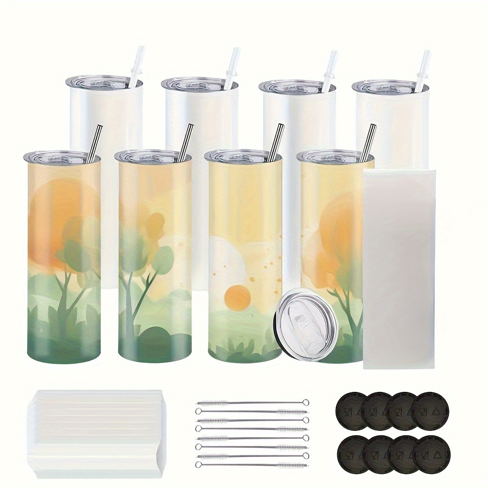 Kocdam 4 Pack Sublimation Tumblers with Lids and Straws Bulk, 20oz  Sublimation Tumbler Blank, Stainless Steel Double Wall Sublimation Tumblers  20 oz