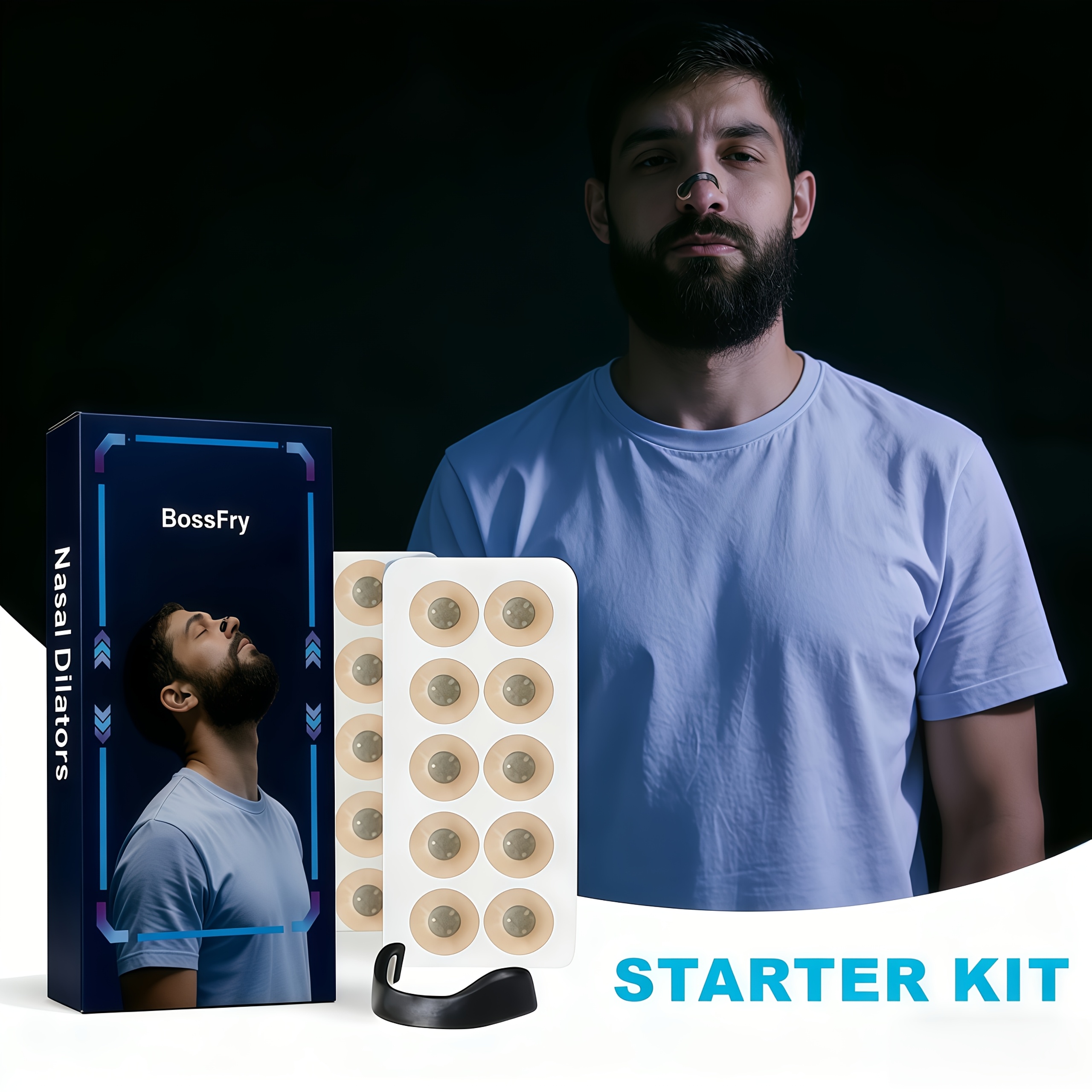nasal strip set enhances oxygen flow   breathing sweat proof nose pads no electricity or batteries required convenient and fast suitable for men and women