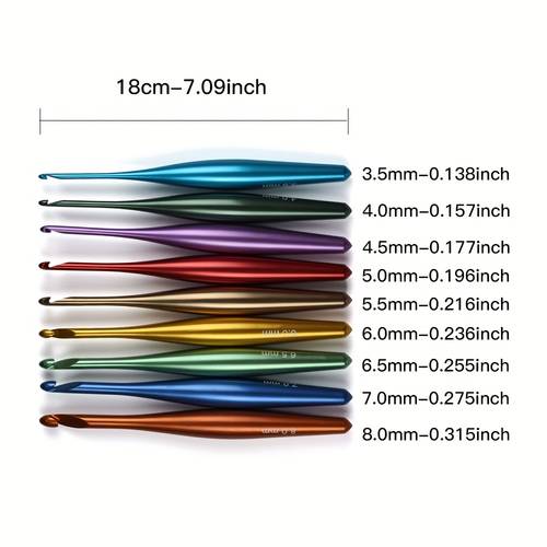 cross border knitting needles ergonomic crochet hooks hand polished large handle crochet hooks individually packaged 3 5 8 0mm