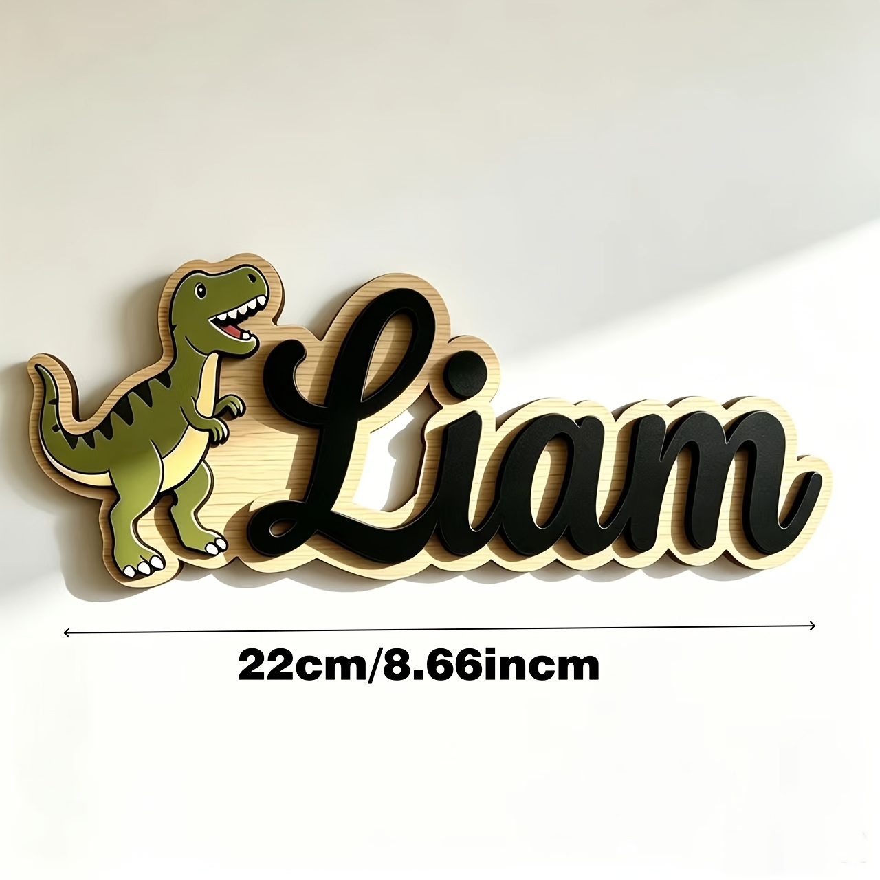 Custom Wooden 3D T-Rex Dinosaur Name Sign, Unique Handmade Gift